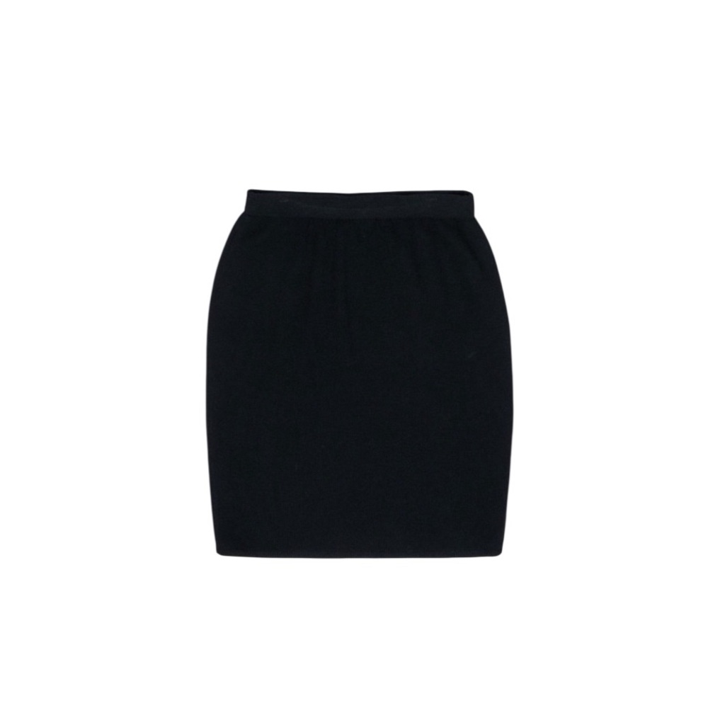 🖤 𝐒𝐓.𝐉𝐎𝐇𝐍 𝐁𝐀𝐒𝐈𝐂 Black Santana Knit Mini Pencil Skirt | Classic